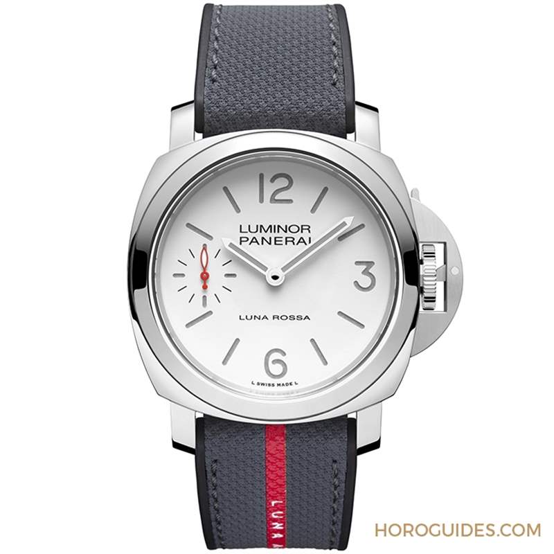 消光白表盤、紅色小秒針，純凈又搶眼｜Panerai Luminor Luna Rossa腕表PAM01342-復(fù)刻表