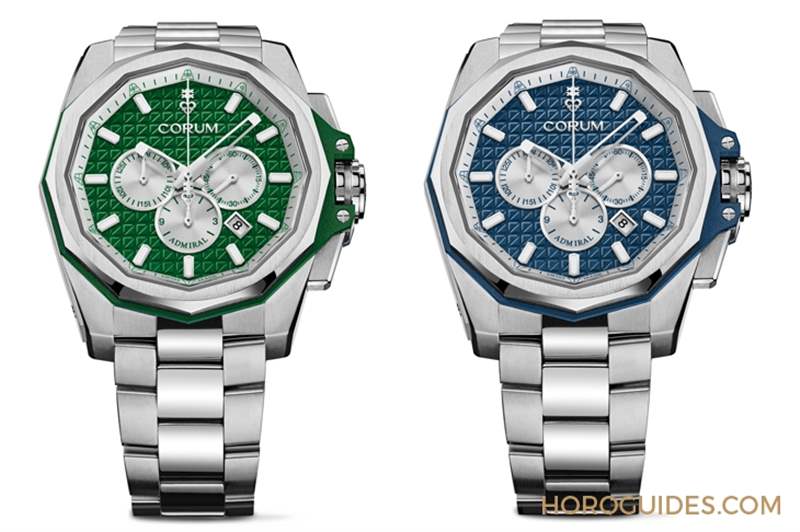 選擇障礙了！Corum Admiral 45海軍上將計時碼表藍面、綠面全新靚色限量上市-復刻表