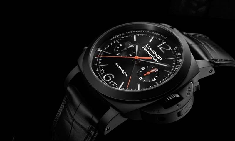 黑陶瓷、分秒計(jì)時(shí)中置｜沛納海Panerai Luminor飛返計(jì)時(shí)陶瓷腕表44毫米-PAM01298-復(fù)刻表