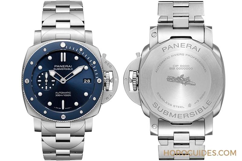 沛納海Submersible 42mm首次搭配精鋼鏈帶！Submersible Blu Notte藍(lán)面藍(lán)圈，型格亮相-復(fù)刻表