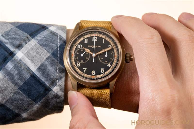 青銅加身，徹底復古｜MONTBLANC 1858單按把計時碼表-復刻表