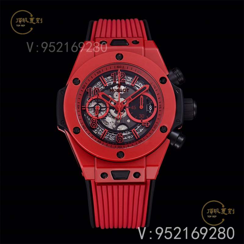 彩色陶瓷工藝展現-BBF廠宇舶恒寶big bang大爆炸法拉利紅色復刻表-復刻表