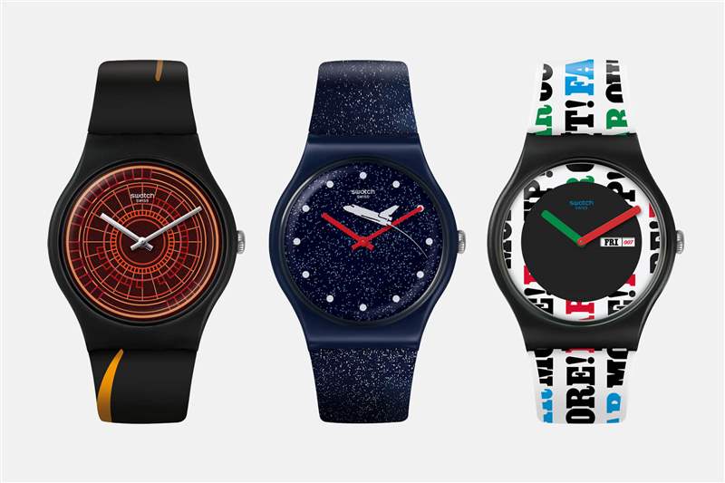 斯沃琪X007聯(lián)名七彩個性石英手表-復(fù)刻表