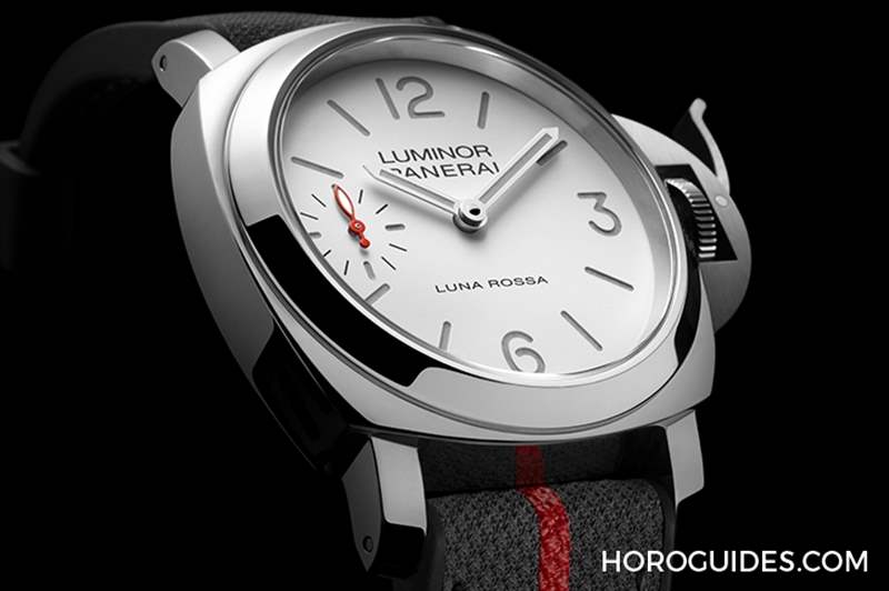 消光白表盤、紅色小秒針，純凈又搶眼｜Panerai Luminor Luna Rossa腕表PAM01342-復(fù)刻表