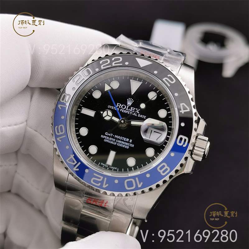 N廠勞力士格林尼治國米藍(lán)黑圈復(fù)刻表3186機芯做工評測-復(fù)刻表