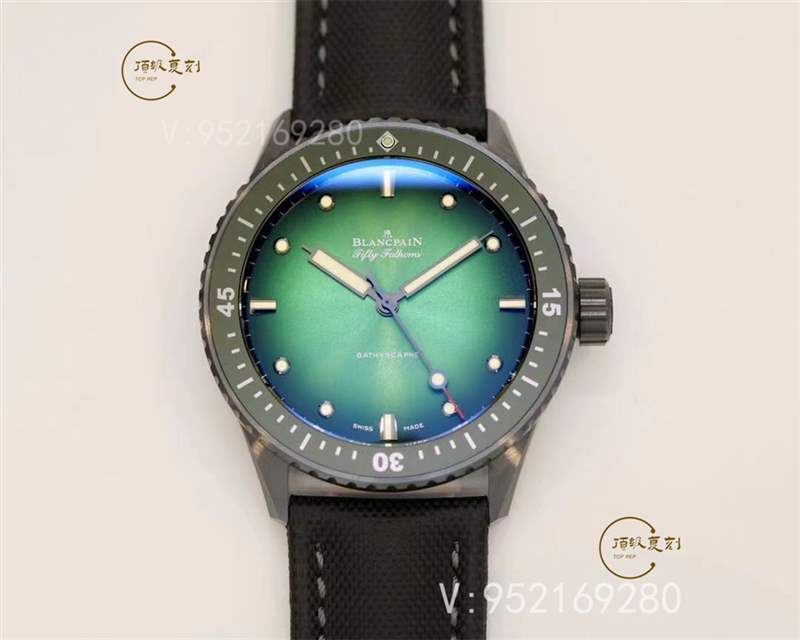 GF廠寶珀黑陶瓷五十噚極光綠盤5005復刻表做工怎么樣-無溝雙髻鯊限量版-復刻表