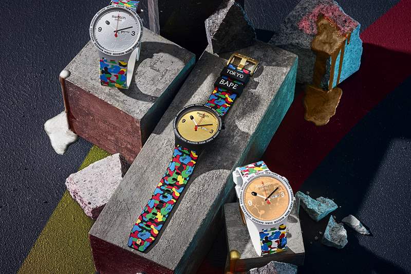 斯沃琪聯(lián)名Swatch X Bape 東京多迷彩版-復刻表