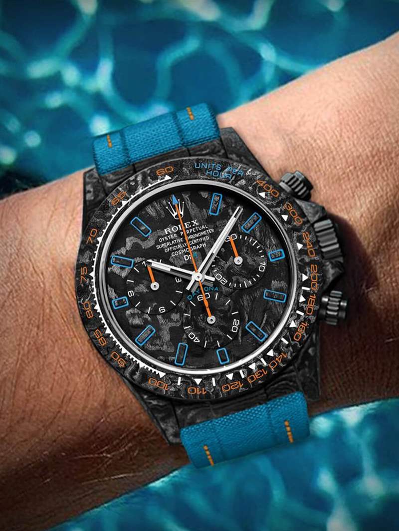 勞力士DIT獨特的褪色老化設計40毫米碳纖維紋理改裝表-復刻表