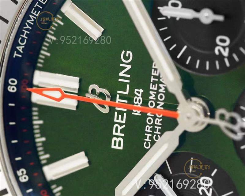 GF廠百年靈機械計時鋼王B01系列賓利綠盤復刻表做工評測-復刻表