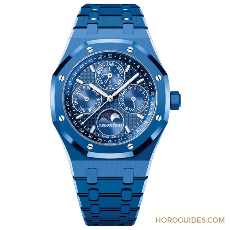 愛彼第一只藍色陶瓷表！皇家橡樹萬年歷藍色陶瓷鏈帶腕表-復刻表