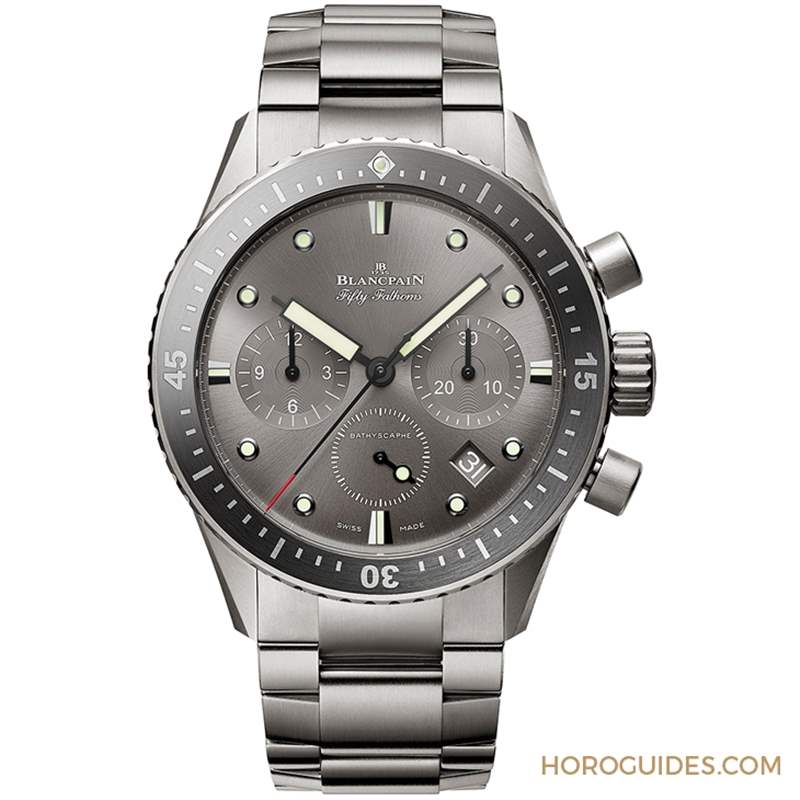 18K紅金藍面、23級鈦灰面,Blancpain五十噚深潛器飛返計時碼表兩款延伸新作-復刻表