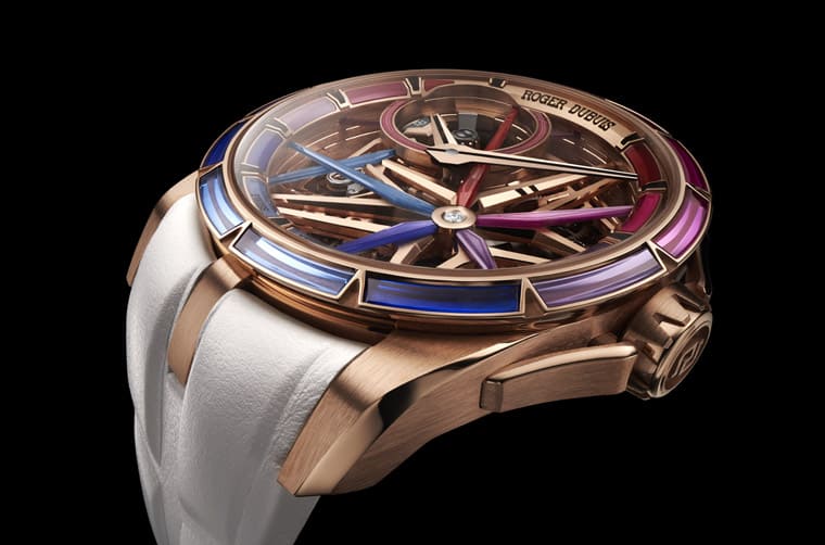 羅杰杜彼Excalibur結(jié)合尖晶石裝飾打造強烈夜光效果-復刻表