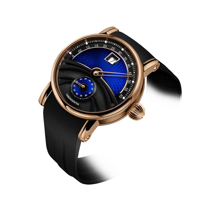 Chronoswiss推出Delphis Oracle數(shù)字跳時(shí)腕表：藍(lán)色琺瑯與璣鏤工藝-復(fù)刻表