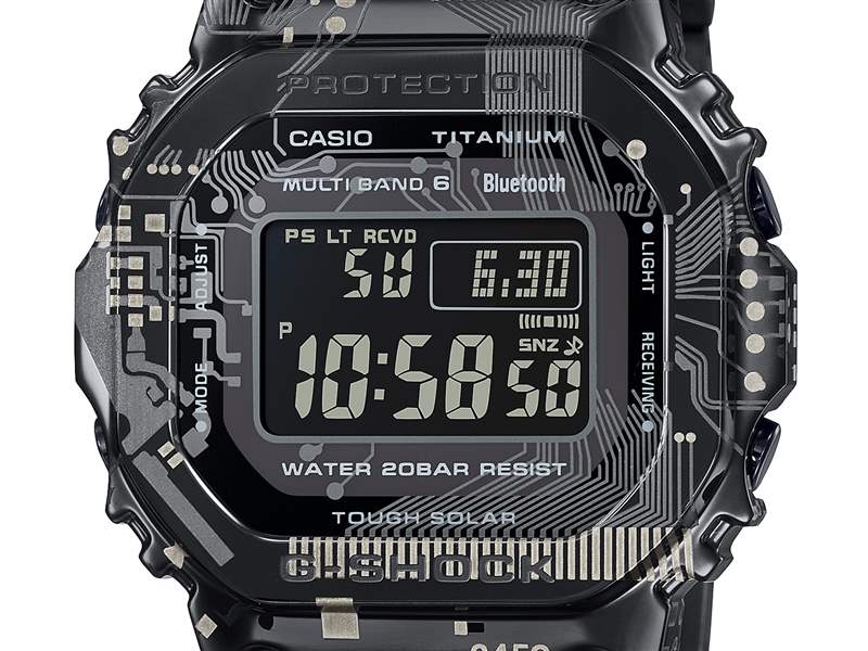 G-SHOCK推出GMW-B5000TCC電子腕表:電路板圖案表殼-復刻表