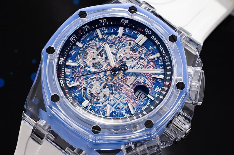 超吸睛!主打迷彩軍事風(fēng)的透明皇家橡樹離岸型計(jì)時(shí)碼表-復(fù)刻表