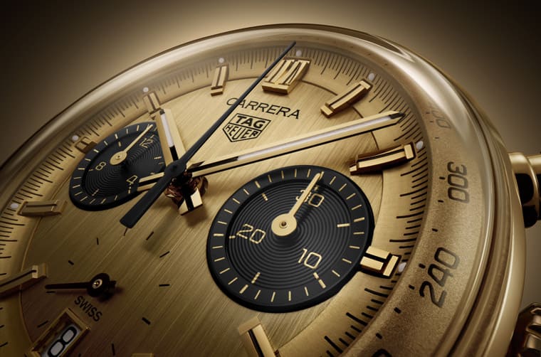 從冠軍車手獎品獲得啟發泰格豪雅再造現代Carrera黃金計時碼表-復刻表