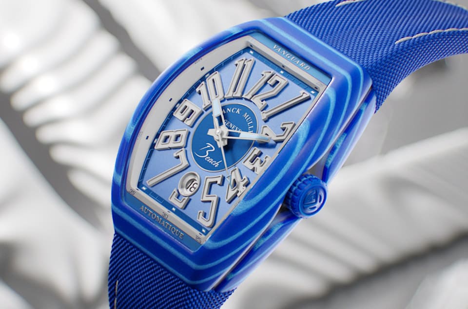 法蘭克穆勒Vanguard Beach彩色玻璃纖維表殼靈感與一個季節(jié)有關(guān)-復(fù)刻表