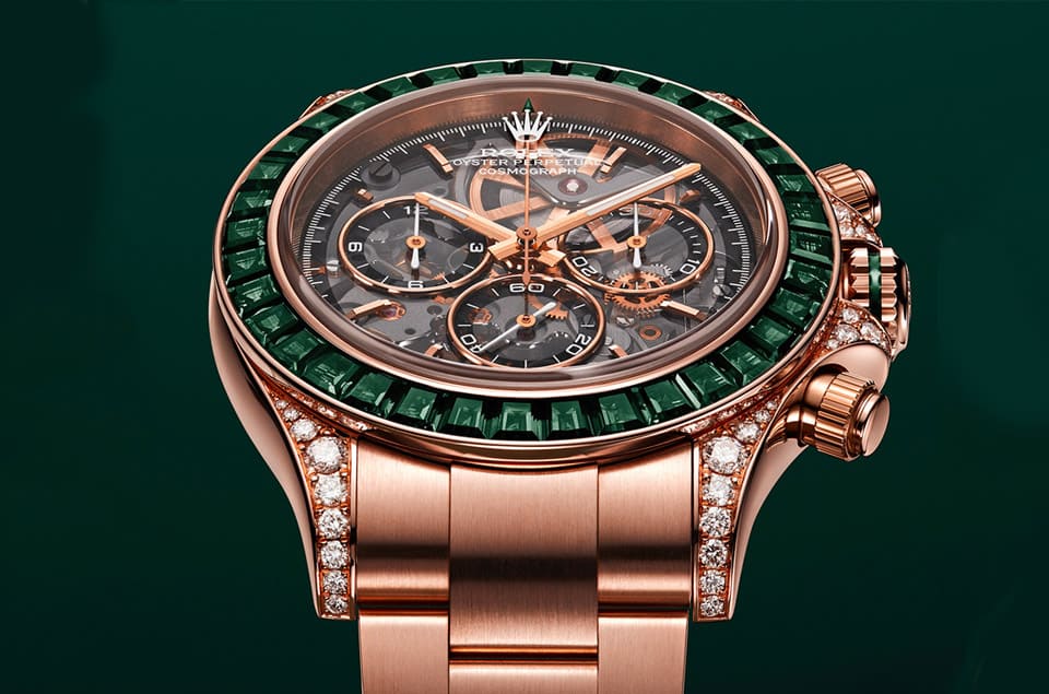 真正寶石行家的玫瑰金Daytona巧妙展現(xiàn)一流品味-復(fù)刻表